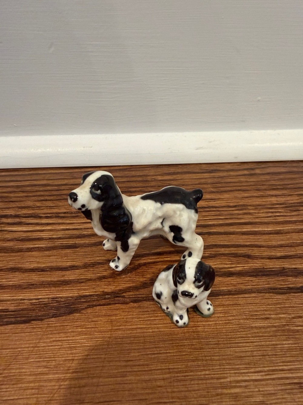 Vintage Bone China Miniature Spaniel Dog Family Figurines